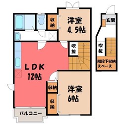 自治医大駅 徒歩24分 2階の物件間取画像